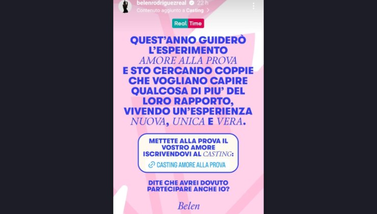 motivo per cui Belen Rodriguez torna in tv